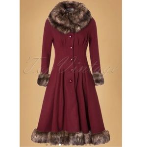 Collectif pearl coat wine new with tag (Size XS, US 4, UK8)